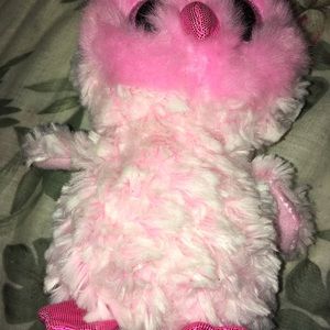 Pink owl beanie boo collectible stuffed animal